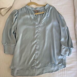 H&M Light Blue Satin Blouse